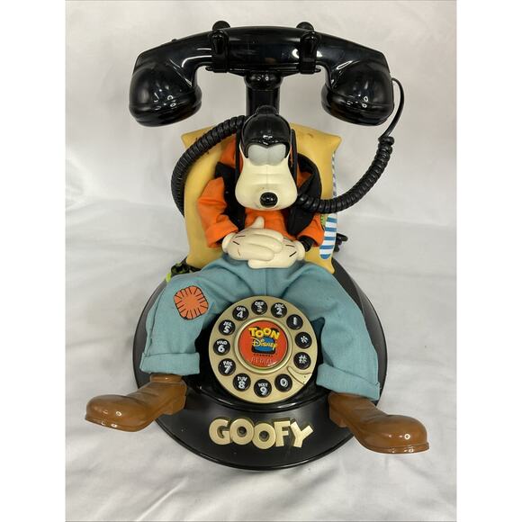 Vintage Disney Talking And Animated Goofy Corded Telephone 90s Tested Works - Picture 1 of 6